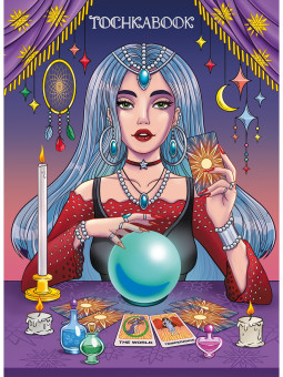 Точкабук Classic "Девушка с таро." с холодным тиснением. Формат: 162х222х12мм 128стр, Проф-Пресс