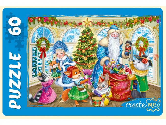 Пазлы 60 элементов "Новогодние встречи" Рыжий Кот/П60-7150