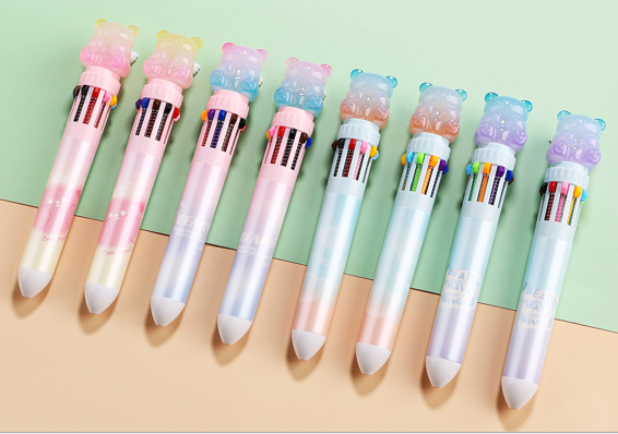 Авторучка 10 цветов 0,5мм "Мишка" Aodemei ADM-15341 (36)