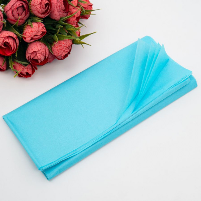 Бумага тишью 50х66см, голубая, 10 шт, Микрос/ч52253