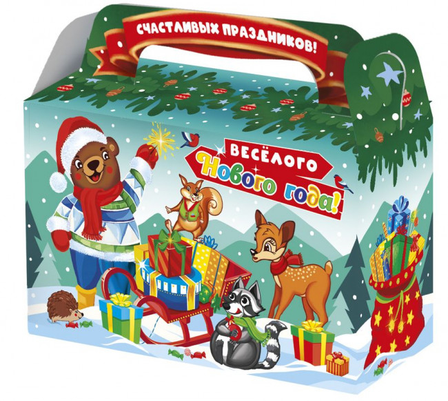 Коробка для конфет на 500г 1,5 17,5х7х10,5/14см "Санки", Микрос/ап0651 Коробка для конфет на 500г 1,5 17,5х7х10,5/14см "Санки", Микрос/ап0651