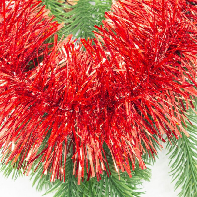 Мишура 10 см красный 1,8 м кд518010к