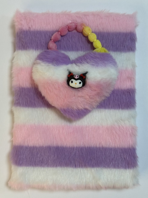 Блокнот детский А5 80л клетка"Сказочная пони" яркая, меховая обложка, MAG-1657