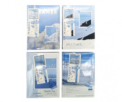 Записная книжка  А6 96л. DB-217 "Мечты" 12,5*17см, цветной блок, с закладкой, голубой, 2 дизайна (1/12/96)