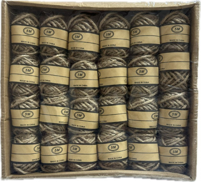 Веревка джутовая 2,5мм*5м, бежевая, Магистр/MAGдж-1109 (24)