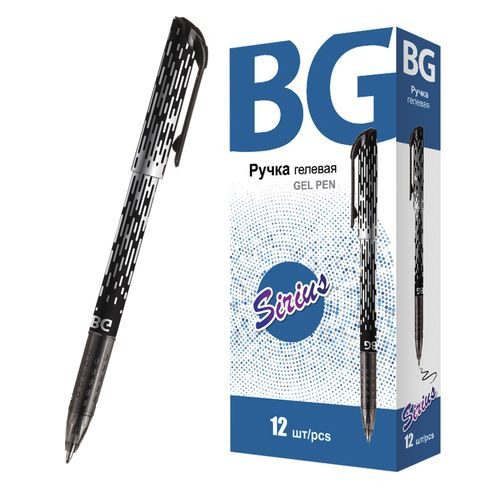 Ручка гелевая 0.5 мм "SIRIUS", черный, картонная коробка BG (36)