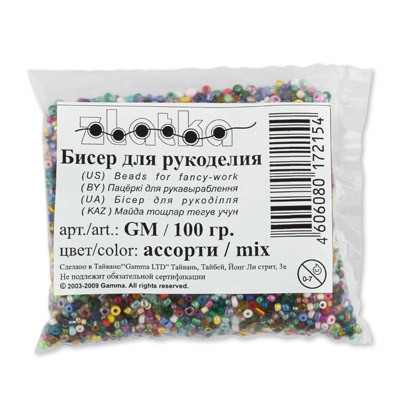 Бисер GM 100г ассорти Zlatka