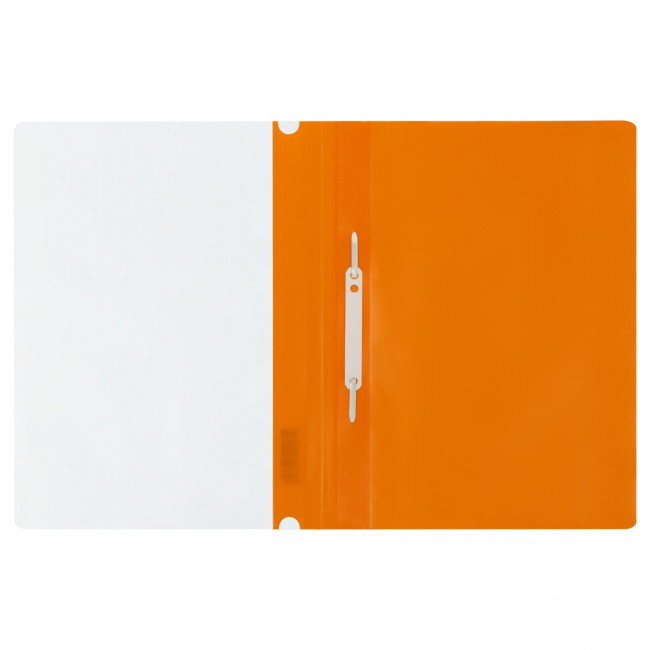 Папка-скоросшиватель А4 180мкр пластик, оранжевая с прозрачным  верхом, СТАММ/ММ-31266 (10)