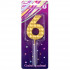 Свеча для торта "Цифра 6", 18,4г, 1шт, BOOMZEE/BCD-14-6 (12)