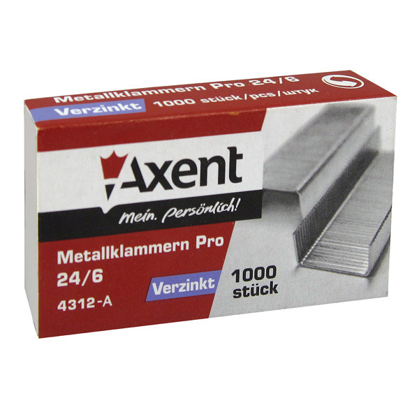 Скобы Pro 24/6, 1000 шт AXENT (20) Скобы Pro 24/6, 1000 шт AXENT (20)
