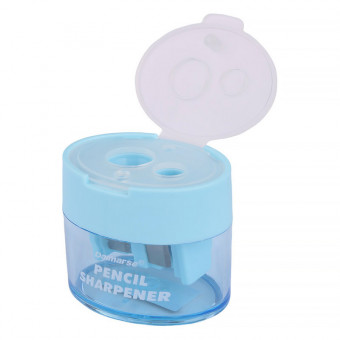 Точилка пластиковая двойная, овальный контейнер, пастельные тона, Daimarse/DMS804 (12)