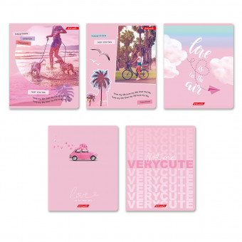 Тетрадь 96 клетка "Розовое настроение" скрепка, Светоч (5/50)