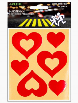 Наклейки световозвращающие 100x85мм "Сердечки", розовые, deVENTE/9083801 (8)