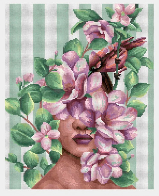 Алмазная мозаика 40*50 на подрамнике "Цветение (Серия Арт-флора)", полная выкладка, ALM063