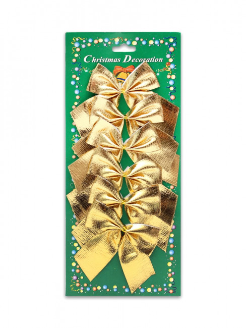 Набор ёлочных бантов 8см "Золотые бантики", 6шт, MILAND/НУ-4449 Набор ёлочных бантов 8см "Золотые бантики", 6шт, MILAND/НУ-4449