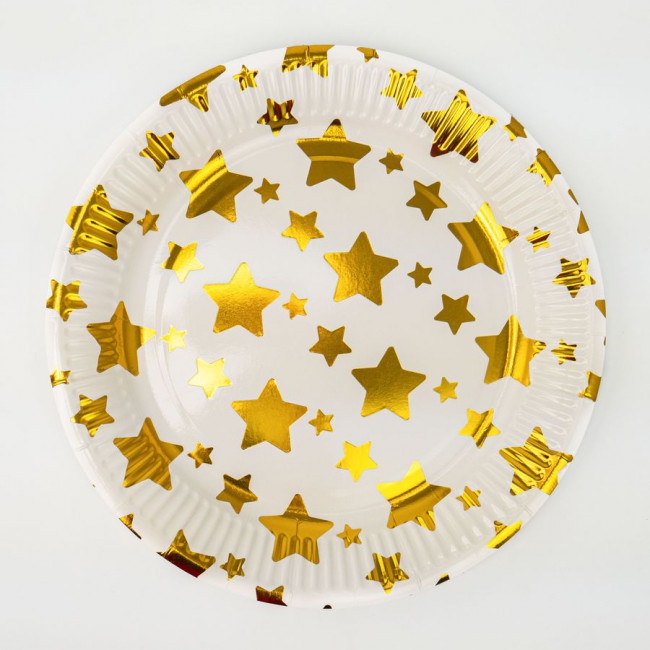 Тарелка d 23см бумажный "Звездная вечеринка", 6шт, Микрос/Ч48625 Тарелка d 23см бумажный "Звездная вечеринка", 6шт, Микрос/Ч48625