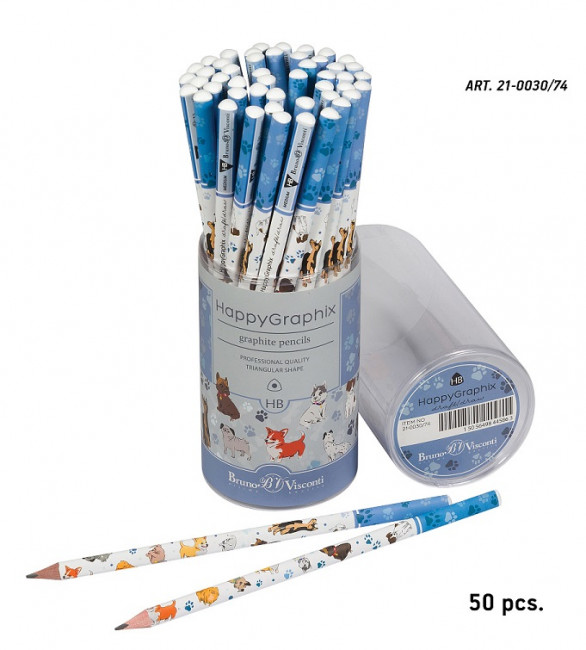 Карандаш 2мм НВ чернографитовый "HappyGraphix. Собаки", BV/21-0030/74 (50) Карандаш 2мм НВ чернографитовый "HappyGraphix. Собаки", BV/21-0030/74 (50)