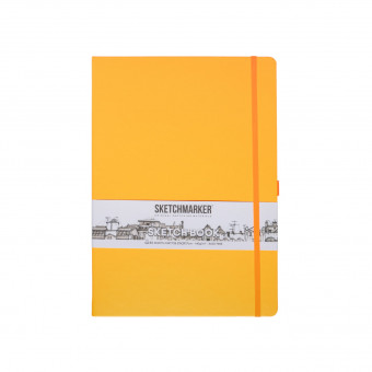 Блокнот для зарисовок 140г/кв.м 21*29.7см 80л, твердая обложка, оранжевый неон, Sketchmarker/23148044SM