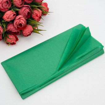 Бумага тишью 50х66см, зеленая, 10 шт, Микрос/ч52268