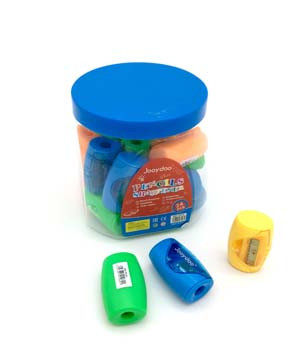 Точилка JOOYDOO QD-3515 "Цилиндр с окошком" 1 отделение, с накопителем, ассорти, в банке (24/24/1152) Точилка JOOYDOO QD-3515 "Цилиндр с окошком" 1 отделение, с накопителем, ассорти, в банке (24/24/1152)