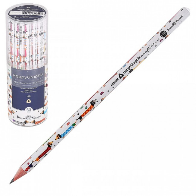 Карандаш 2мм НВ чернографитовый "HappyGraphix. Таксы", BV/21-0030/08 (50) Карандаш 2мм НВ чернографитовый "HappyGraphix. Таксы", BV/21-0030/08 (50)