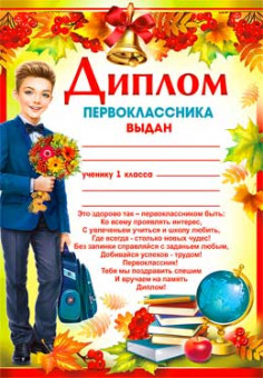 Диплом первоклассника, А4, 0-617 (20)