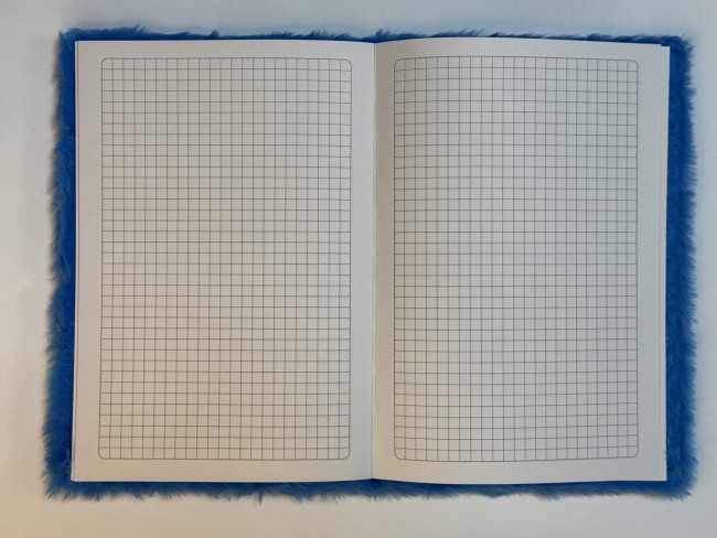 Блокнот детский А5 80л клетка"Стич", меховая обложка с апликацией, MAG-1638