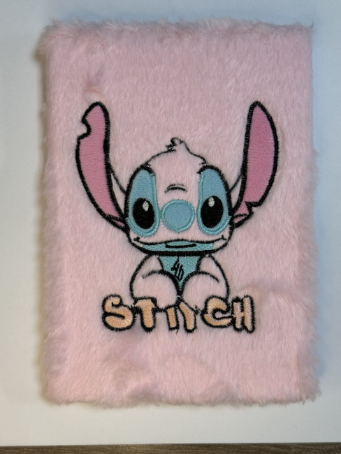 Блокнот детский А5 80л клетка"Стич", меховая обложка с апликацией, MAG-1638