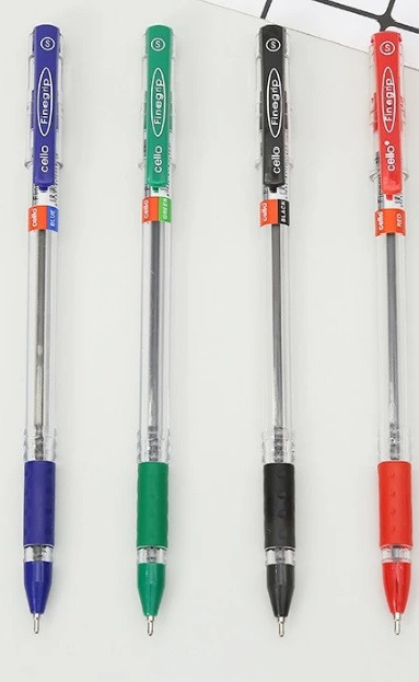 Ручка шариковая 0,7мм зелёная "FINEGRIP", Cello (50)