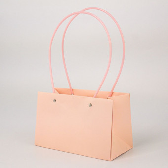 Сумка-кашпо 22х10,5см, H=13,5см, HH=34см, с ручками, светло-розовая, Микрос/ч37260