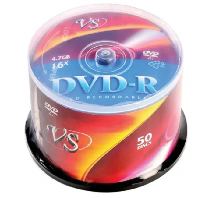 Диск DVD-R VS 4,7 Gb 16x, Cake Box/50, Perfeo(50) (0366)