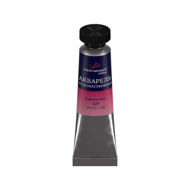 Краска 10 мл акварель художественная в тубе, 309 карминовая, Gallery VISTA-ARTISTA/VGWT №309 Краска 10 мл акварель художественная в тубе, 309 карминовая, Gallery VISTA-ARTISTA/VGWT №309