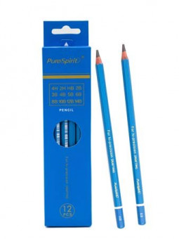 Карандаш пр. Pure Spirit  CZ-210/CJ-226 12шт. деревянные, заточенные, синий корпус, в к/кор №PS-7117 (1/12/240)