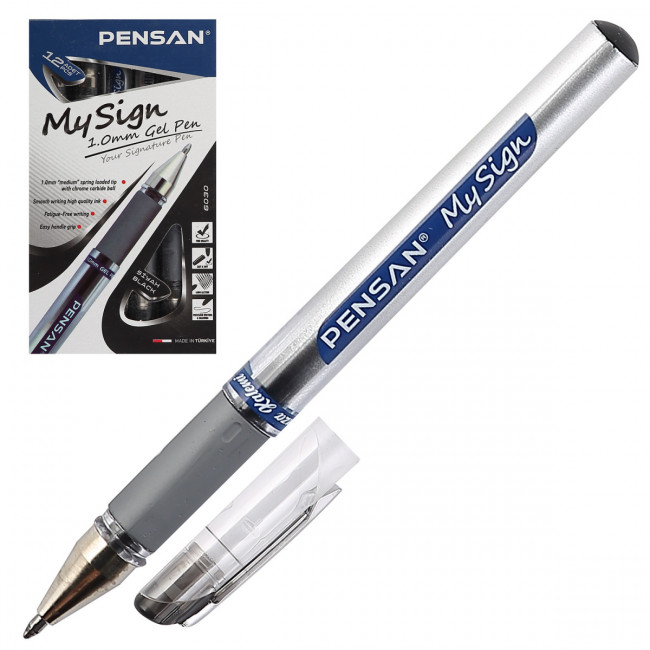 Ручка гелевая 1,0мм черная "MY SIGN gel", PENSAN/6030ч (12)