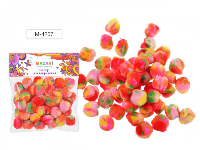 Помпоны декоративные d=2,5 см ,50 шт, ассорти цветов, Mazari (12) Помпоны декоративные d=2,5 см ,50 шт, ассорти цветов, Mazari (12)