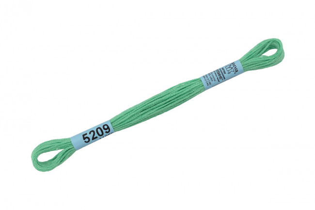 Нитки для вышивания "Gamma"    мулине  ( 3173-6115 )  100% хлопок     8 м №5209 св.зеленый