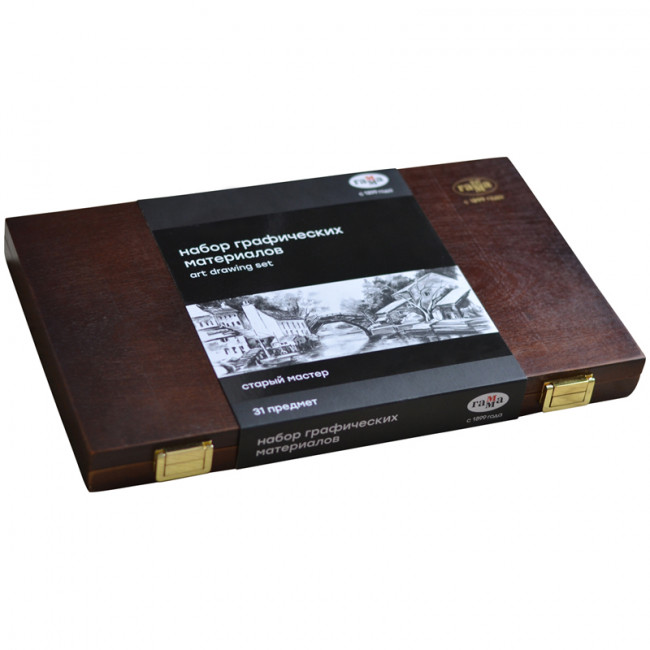 Набор графических материалов Гамма "Студия", 31 предмет, в деревян.коробе