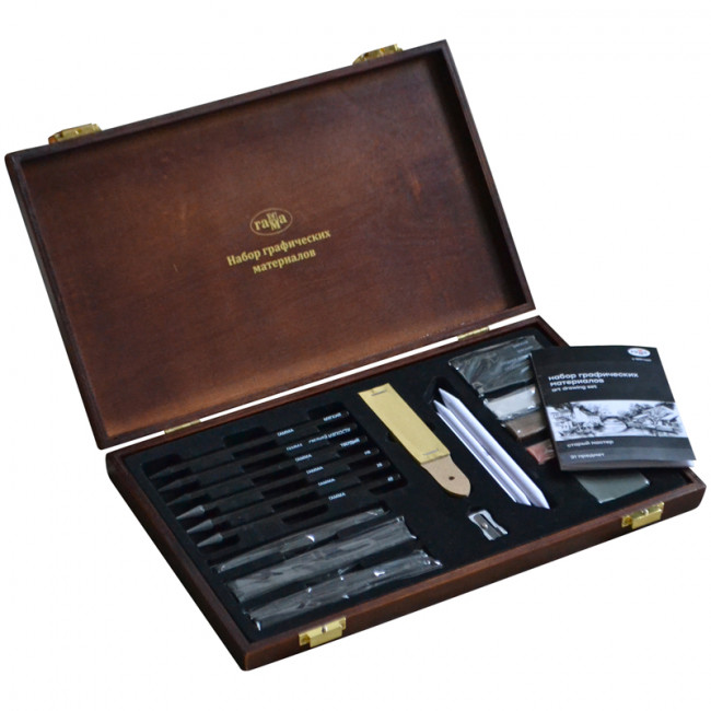 Набор графических материалов Гамма "Студия", 31 предмет, в деревян.коробе