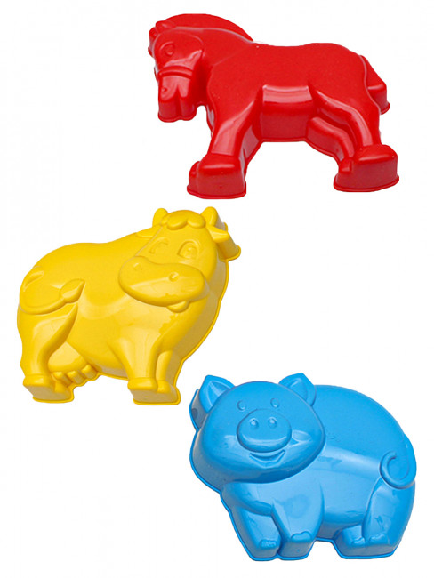 Песочный набор №5: формочки для песка "Ферма", 3шт, Рыжий Кот/И-2949