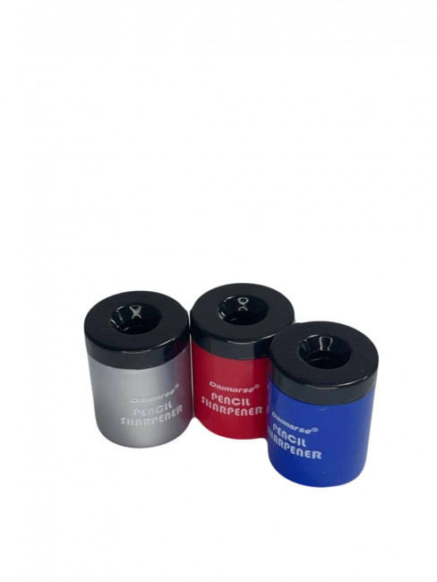 Точилка пластиковая 1 отверстие 25*35мм контейнер, ассорти 3 цвета, Daimarse/DMS814A (24)