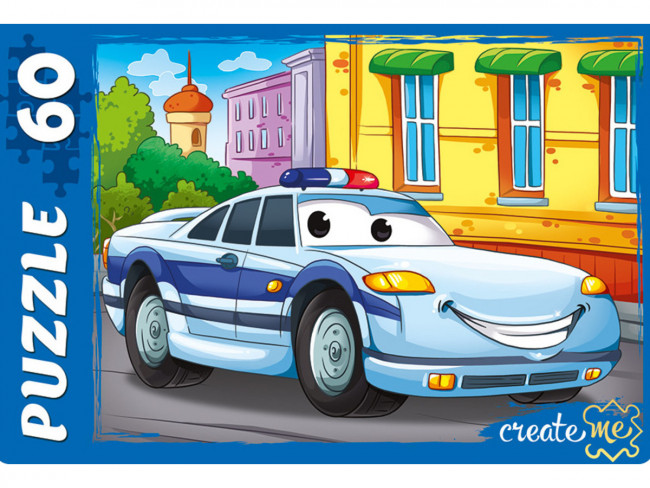 Пазлы 60 элементов "Полицейская машина", Рыжий Кот/У60-7214