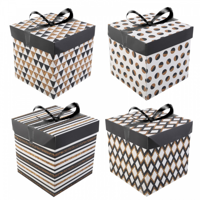 Коробка подарочная 22*22*22см "Confetti", 3 вида, КОКОС/216626 (12)