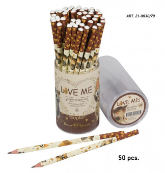 Карандаш 2мм НВ чернографитовый "Love me. Котики. Счастье", BV/21-0030/79 (50)