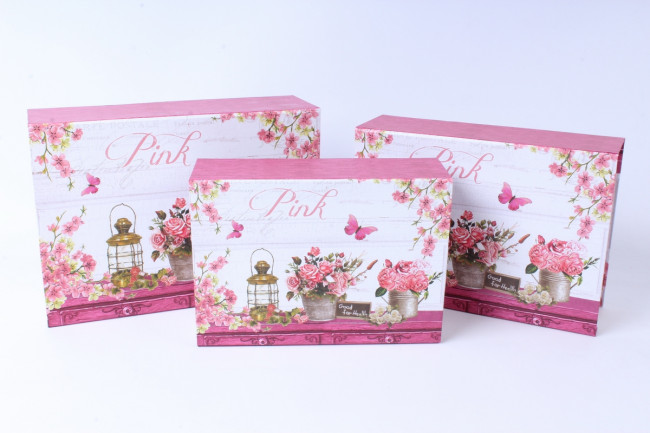 Набор коробок "Прямоугольник" Розы 3 шт. SY8026-235