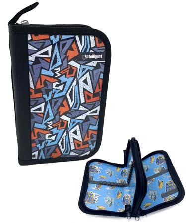 Пенал 2  отд. CH-47 "Треугольники" черный, внутреннее оформление, без наполнения, в ПВХ-пакете (1/12/120)