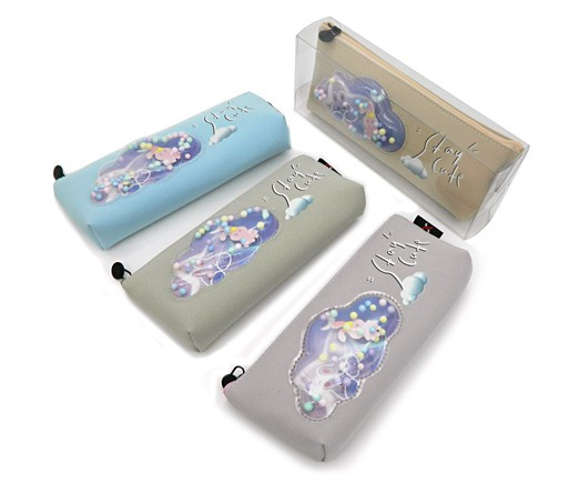 Пенал "Облако" косметичка, текстиль, прозрачное окошко с шариками, Intelligent/CO-77(1/1/288)