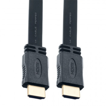 Кабель мультимедийный HDMI-HDMI, плоский, длина 1м, Perfeo/H1301