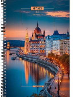 Тетрадь А4 80 клетка "Город на воде-4", на гребне, Profit/80-8966