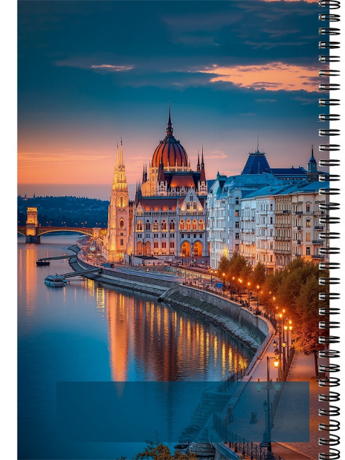 Тетрадь А4 80 клетка "Город на воде-4", на гребне, Profit/80-8966