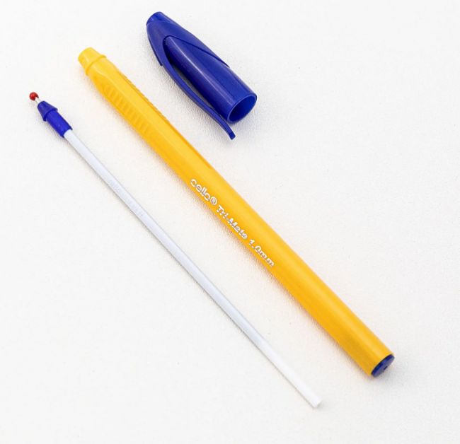 Ручка шариковая 1,0 мм синяя "TRI-MATE", жёлтый корпус, Cello (50/4000)